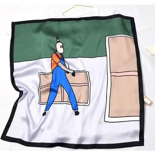 Fashion Neck Scarves For Women Bandana Head Silk Satin Scarfs Female 70cm Shawls Cute Handkerchief Bag Scarf For Ladies FJ468