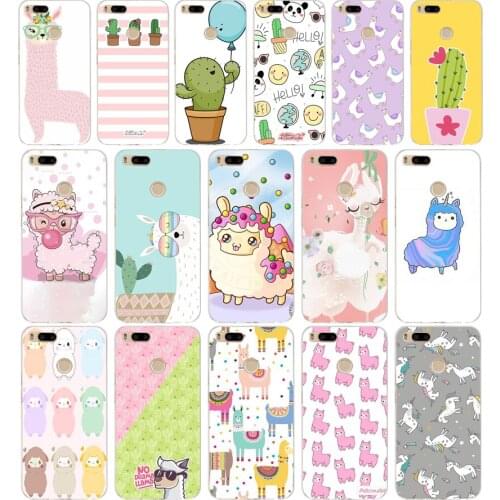 103AA Cute Llama Alpaca Animals Cartoon Colorful gift Soft Silicone Tpu Cover phone Case for Xiaomi Redmi Mi A1 A2 8 lite
