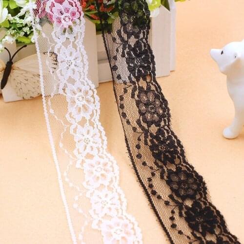 1yard Flower Embroidered Lace Edge Trim Ribbon Wedding Applique DIY Sewing Craft
