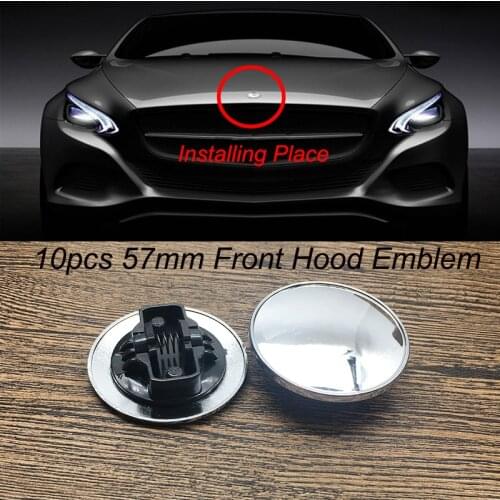 10pcs Car Front Hood Emblem Cap Auto Head Bonnet Label Cover For W211 W203 W204 W124 W201 W202 W212 W220 W205 GLA CLA