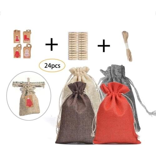 24pcs bags christmas decorations advent calendar gift bag for home christmas decorations
