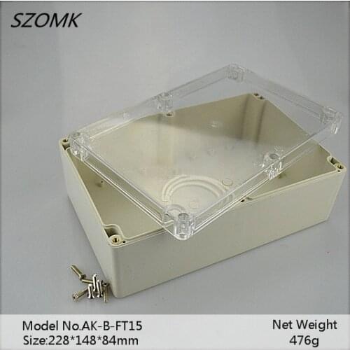 4 pieces a lot, plastic box for electronics project IP65 waterproof enclosure control box 228x148x84mm