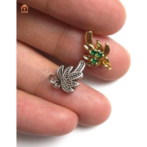 5pcs Coconut Tree Pendant Cubic Pave Gold Silver Brass Charms Palm Tree Pendant Necklaces For Women DIY Jewelry Designer Charm Y