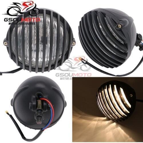 Motorcycle Accessories Front Lamps Vintage Grill Headlight For Shadow ACE VT 400 750 VT1100 Steed VLX 400 600 Magna VF250 VF750