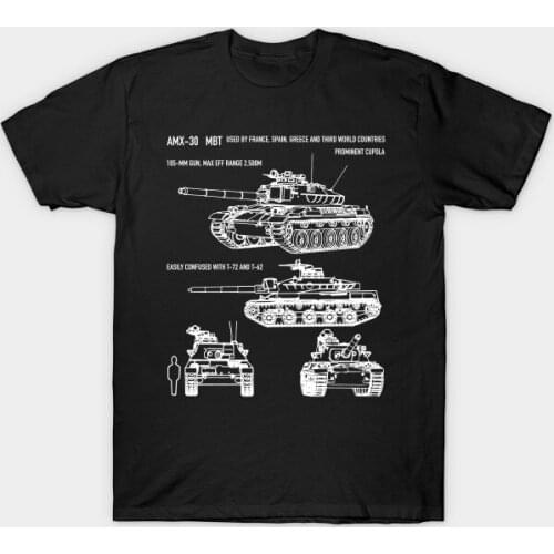 AMX-30 French Main Battle Tank Blueprint T-Shirt. Summer Cotton O-Neck Short Sleeve Mens T Shirt New S-3XL