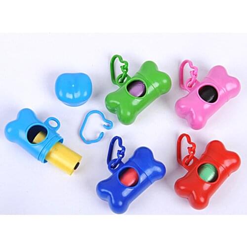 Dispenser Dog Bone Case Up Shape Bags Waste Box Poo Clean Holder Pet Garbage