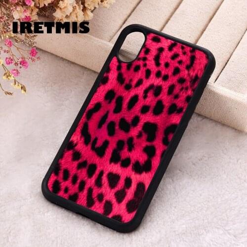 Iretmis 5 5S SE 2020 phone cover cases for iphone 6 6S 7 8 Plus X Xs Max XR 11 12 MINI Pro Soft Silicone TPU Pink Leopard