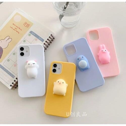 So Cute 3D Decompression Phone Case for OPPO Reno5 Pro Plus Z F Lite 4Z 4F 3 Pro 4G 5G 2Z 2F Punky Animal Cartoon Silicon Cover