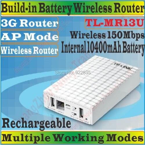 ChineseFirmware TP-Link TL MR13U Portable 10400mAh Battery Powered Wireless N150 Home Travel Beach Hotel WIFI 3G Router TL-MR13U