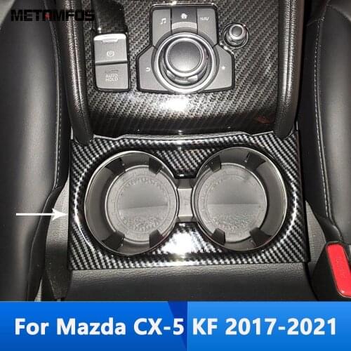 For Mazda CX5 CX-5 KF 2017 2018 2019 2020 Carbon Fiber Cup Holder Cover Trim Water Bottle Frame Interior Accessories Car Styling