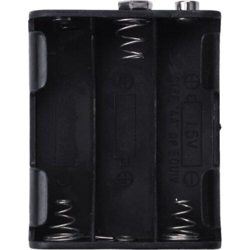 Double Side Spring 6 x 1.5 V AA Battery Holder Case Box Black
