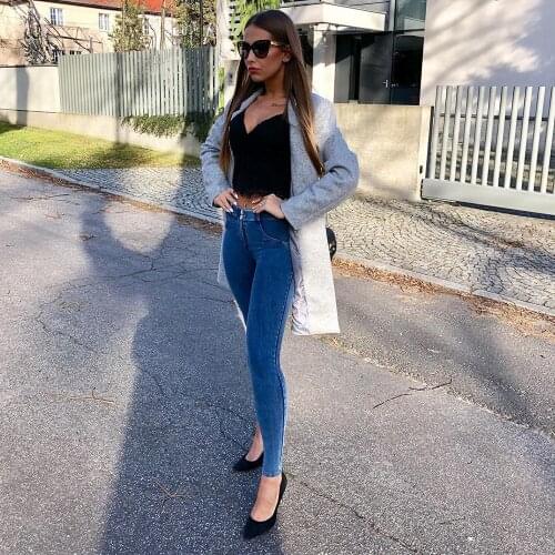 Shascullfites Butt Lift Jeans Four Ways Stretchable Mid Waist Fitness Jean Femme Skinny Blue Jeans For Women Denim Wholesale