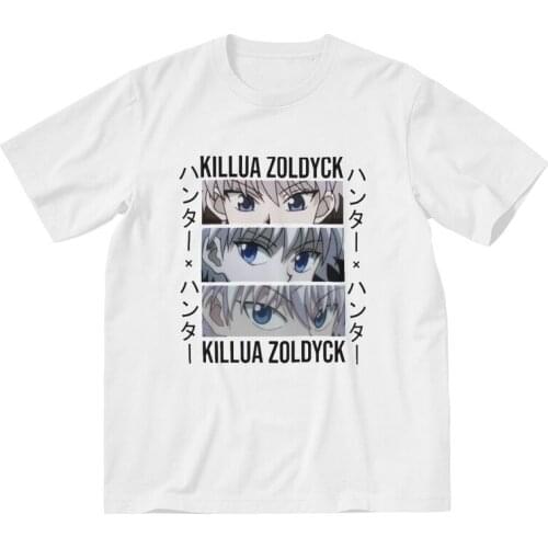 Killua Zoldyck Devil Eye T Shirt Men Short Sleeve 100% Cotton Harajuku T-shirt Hunter X Hunter Tees Top Graphic Tshirts Gift