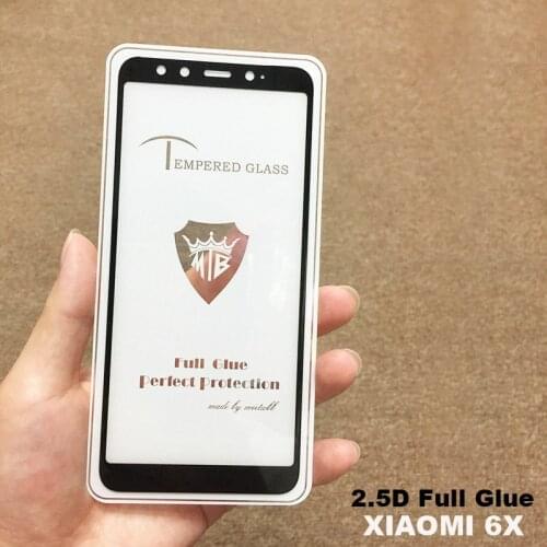 For Xiaomi Mi 6X Mi6X full AB Glue Cover Tempered Glass Screen Protector for Xiaomi Mi A2 32GB 64GB 128GB Anti fingerprint film