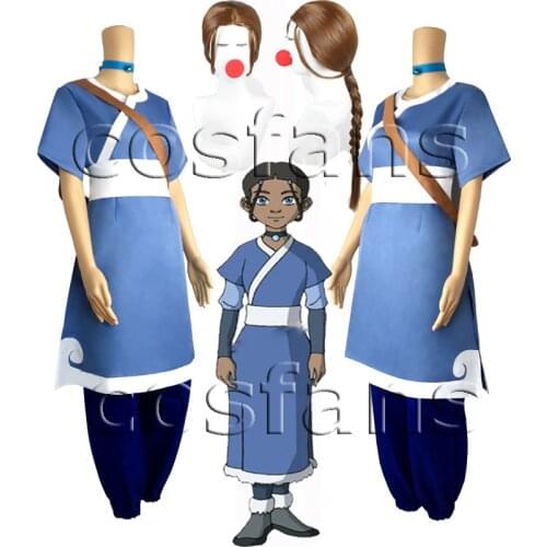 Anime Katara Cosplay Costumes Avatar the last Airbender Cosplay Costumes and And Wig 2020 New Halloween outfits For Women Men