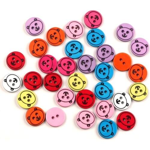 LF 100Pcs Resin Round Buttons Sewing With 2 Hole For Cloth Needlework Flatback Scrapbooking Crafts Decorative Diy Accessories