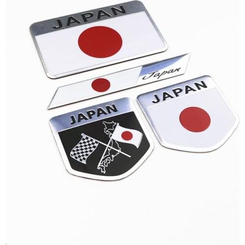 Metal Japanese Flag Emblem Badge JAPAN Car Sticker Decals Accessories for Toyoto Honda Nissan Mazda Lexus Mitsubishi Car Styling