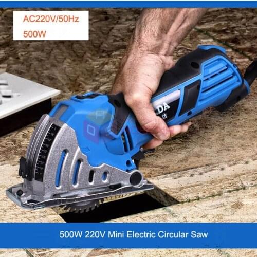 500W Mini Power Saw House-hold Metal Pulley Rail Tools Multi-cutter Wood Stone Metal Brick Saw Electric Mini Circular Saw 220V