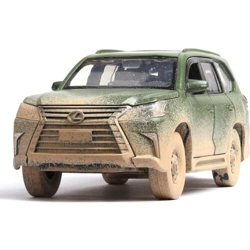 1/32 for LEXUS LX570 Simulation Toy Car Model Alloy Pull Back Children Toys Genuine License Collection Military Off-Road Vehicle