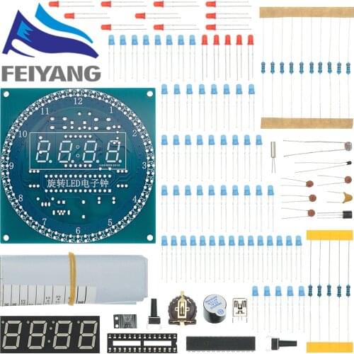 1PCS DIY Rotating Digital LED Display Module Alarm Electronic Digital Clock Kit 51 SCM Learning Board 5V DS1302