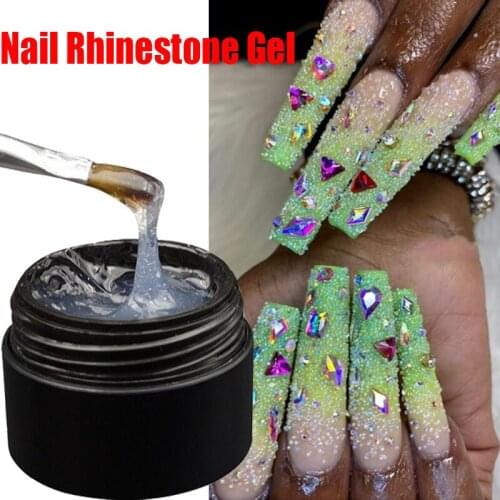 Nail Art Rhinestone Gel Sticky Adhesive UV Gel Nail Polish Glue for DIY Nail Art Crystal Gems Jewelry Decorations Glue 8ML