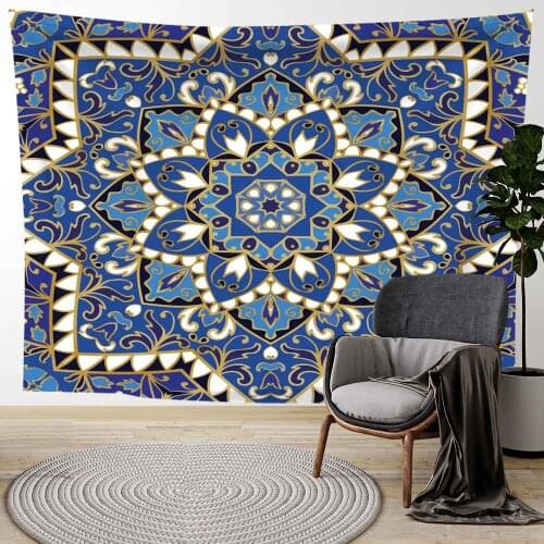 Mandala Tapestry Wall Hanging Aesthetic Printed Wall Tapestry Witchcraft Supplies Home Bedroom Decor 0.75*1/1.3*1.5/1.5*2m 1pc