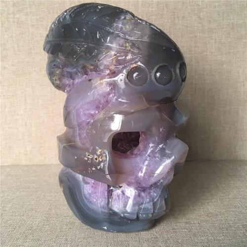 Natural Agate geode cranium quartz crystal for sale Stones and crystals home decoration decorative crystal skulls