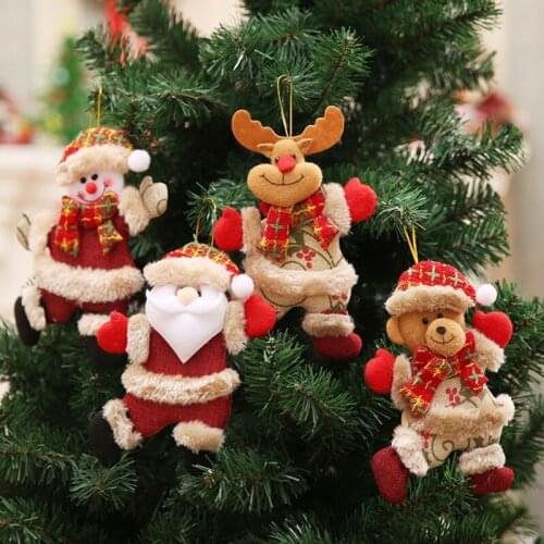2021 Happy New Year Christmas Ornaments DIY Xmas Gift Santa Claus Snowman Tree Pendant Doll Hang Decorations For Home Decor