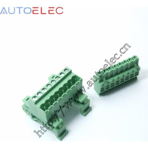 10sets Pitch 5.08mm 8pin Screw Plug-in Terminal Blocks connector NS35mm Din Rail Mounting instead of NO: UMSTBVK 2.5/ 8-G-5.08