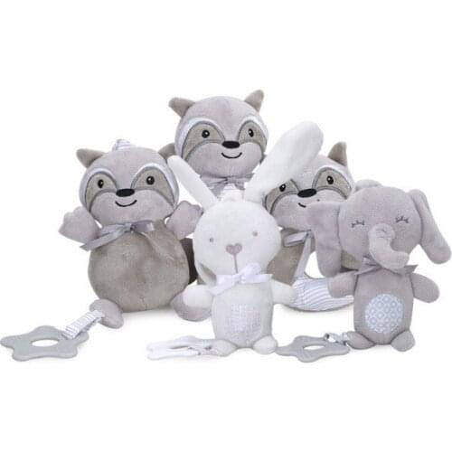 Elephant Rabbit Baby Bell Teether Bed Hanging Animal Rattle Pendant Baby Lathe Pendant BB Called Music Toy (Plush)#263