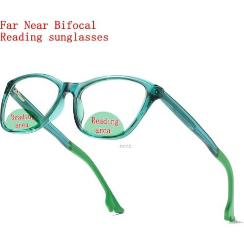 Vintage Transition Sunglasses Photochromic Reading Glasses for Women Far Near Multifocal Diopter Bifocal Reading Glasses UV NX