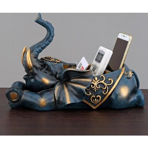 Modern simple European style creative home shoe cabinet tea table key storage elephant ornaments home living room decoration