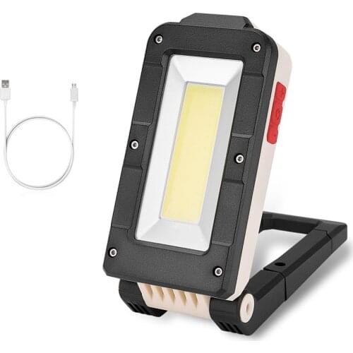 LED COB Rechargeable Magnetic Flashlight Torch Foldable Inspection Lamp 4 Modes Work Light Strong Magnet Emergency Camping Lamp