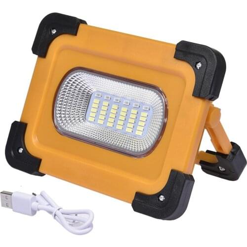 LED Work Light Portable Waterproof Solar Flood Light Rechargeable Spotlight for Outdoor Work Camping