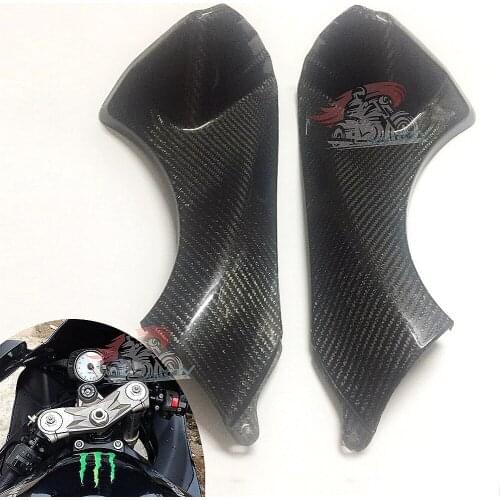 Carbon Faser Intake Dash Platten Verkleidungen For Kawasaki ninja ZX6R 2007 2008 ZX-6R Oberen Front Dash Air Intake abdeckung