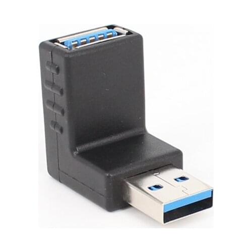 USB 3.0 90 degree A male to female Left and right angled adapter USB 3.0 AM/AF Connector for laptop/PC Computer Black