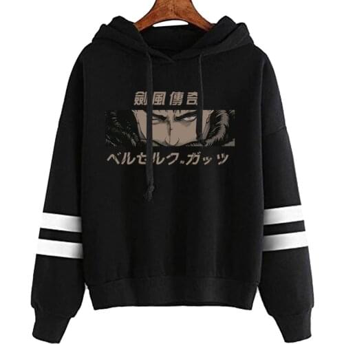 Japan Anime Berserk Print Men Hoodies Sweatshirt Streetwear Pullover Hip Hop Hoody Harajuku Anime Eyes Clothes Guts Sweater