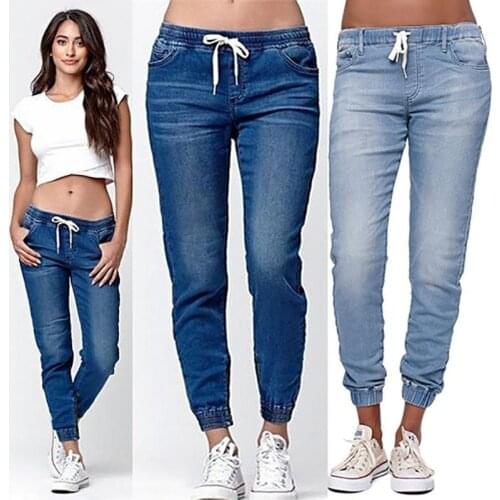 2021 Autumn Woman Solid Color Harem Pants High Waist Casual Drawstring Trousers Comfort Fashion Female Sweatpants Tie Soft