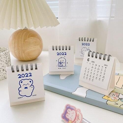 1PC 2022 Mini Desk Calendar Cute Monthly Calendar Desktop Small Ornament Decoration Stationery School Supplies|Calendar 6.5*6cm