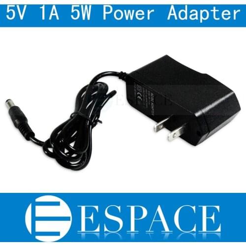 1piece New 5V 1A 5W Power Supply AC 100-240V To DC Adapter Plug For 3528 5050 Strip LED with US/EU plug free shipping