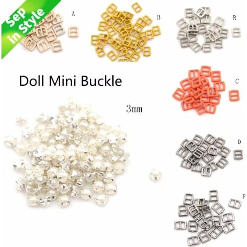10/20/100Pcs/lot Doll Clothes Buttons Shoes Buckle Mini Button Buckle Tri-glide 3mm Ultra-small Buckle Doll Clothing Accessory