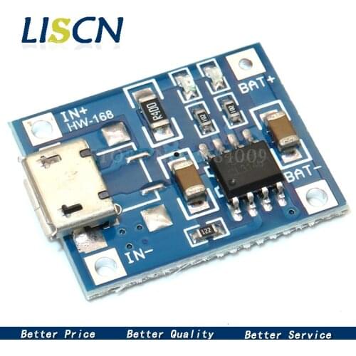 10pcs/lot 5V 1A Micro USB 18650 Lithium Battery Charging Board Charger Module+Protection Dual Functions TP4056