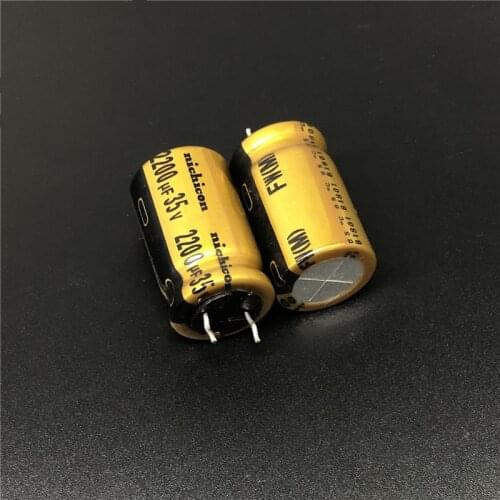 100pcs 2200uF 35V NICHICON FW Series 16x25mm 35V2200uF HiFi Audio Capacitor