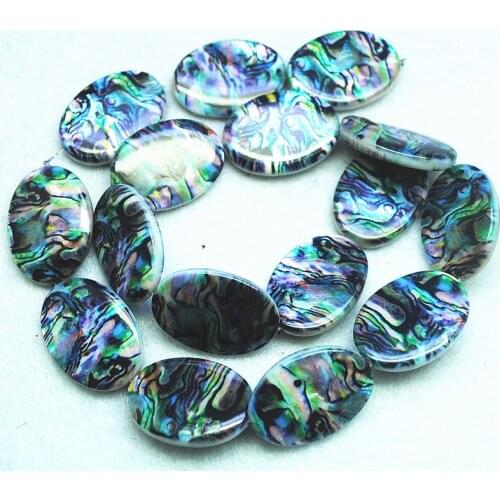 16pcs nature shell beads oval shape mother of pearl with abalone shell 18x25mm loose beads for women necklace making new designs