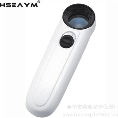 40X21MM Mini LED Double Light Jewelry Magnifier Microscope Magnifying Glass Loupe MG6B-1B (10PCS/LOT)