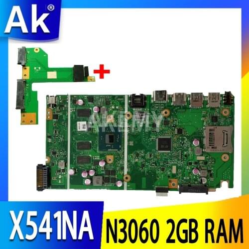 Akemy For ASUS VivoBook Max X541NA-PD1003Y laptop motherboard X541NA mainboard X541N motherboard test 100% OK 2GB RAM N3060 CPU