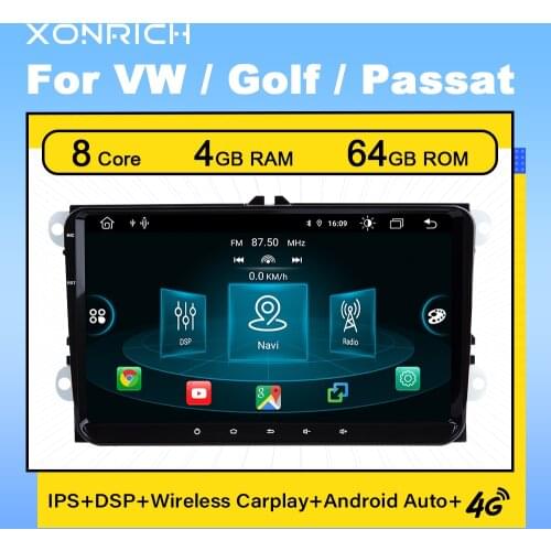 2Din Android 10 Car Multimedia GPS Navigation For Volksagen VW Passat B6 golf 56 jetta Skoda Octavia2 Seat LeonAmarok polo radio