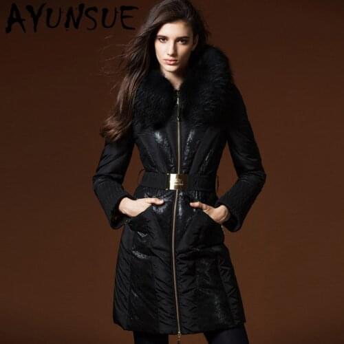 AYUNSUE Luxury Natural Raccoon Fur Hooded Womens Down Jacket Woman Winter Clothes 2020 Think Warm Duck Down Coat Parkas RY16718