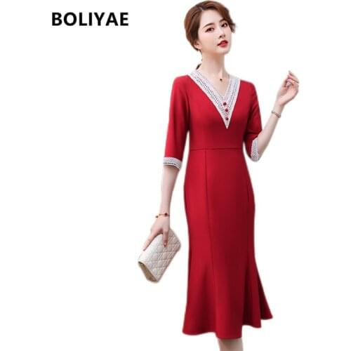 Красные летние платья BOLIYAE China At AliExpress