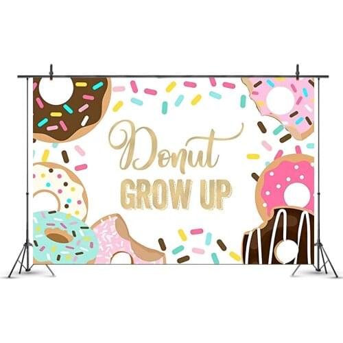 Doughnut Grow up Party Paper Cup Napkin Plates Happy Birthday Anniversary Baby Shower Candy Bar Party Decor Donut Party WQ06